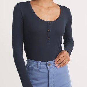 Marine Layer Lexi Rib Henley in Parisian Night